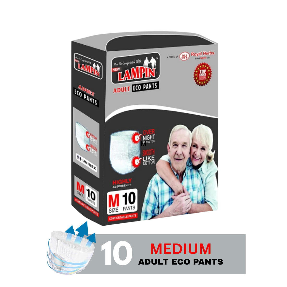 Lampin Adult Eco Pants – Medium | 10 Comfort-Fit Eco Diapers