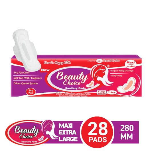 Beauty Choice XLarge Dry Net – Winged Fragrant Pads for Confident Flow (28 Pads)