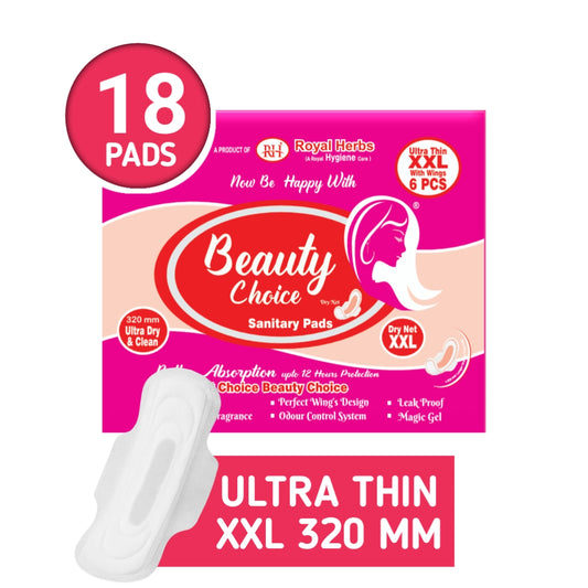 Beauty Choice Ultra XXL Wings | 18 Ultra Thin Pads | 320mm Leak-Lock Comfort with Dry Net Top