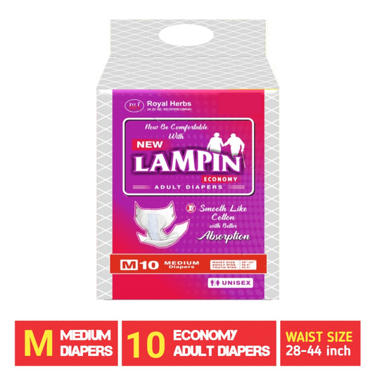Lampin Economy Adult Diapers – Medium | Pack of 10 Premium Comfort Diapers