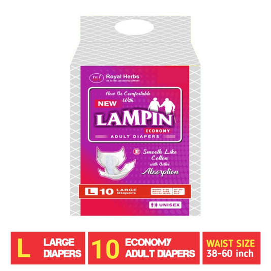 Lampin Economy Adult Diapers – Large | 10 Premium Comfort Diapers