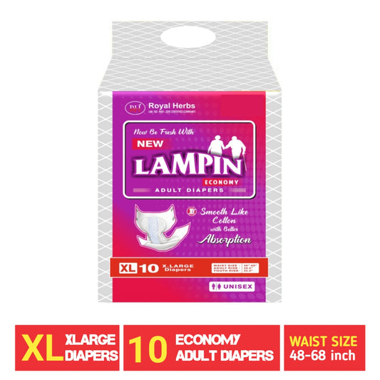 Lampin Economy Adult Diapers – XLarge | 10 Ultra-Comfort Premium Diapers