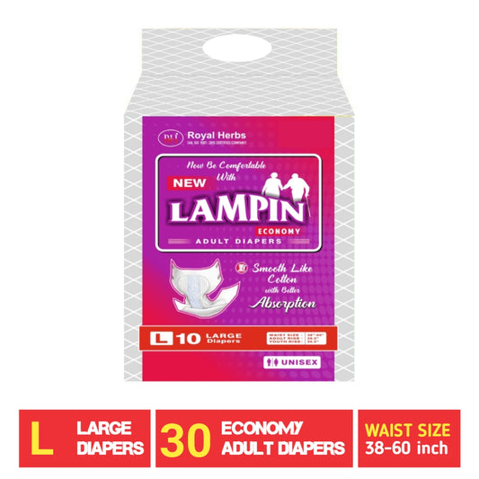 Lampin Economy Adult Diapers – Large | 30 Premium Comfort Diapers