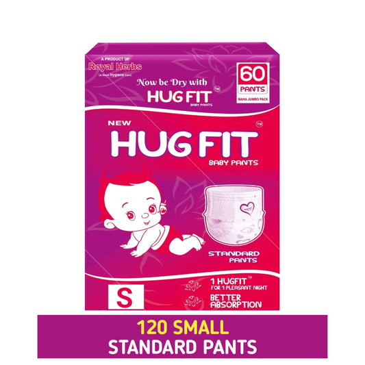 Hugfit Standard Baby Pant Diapers – Small (120 Premium Pants)