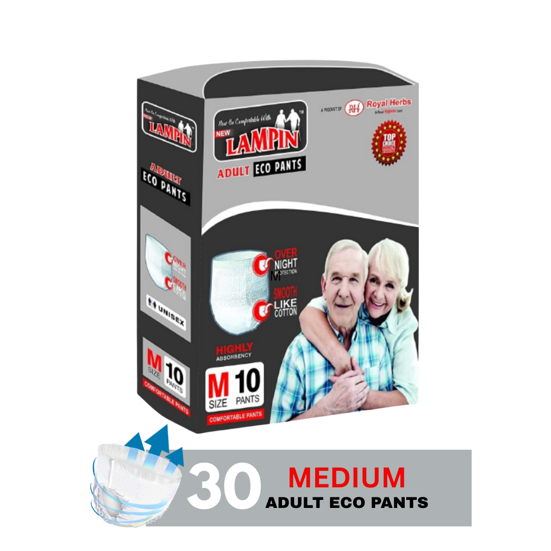 Lampin Adult Eco Pants – Medium | 30 Ultimate Care Eco Diapers