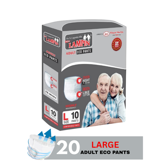 Lampin Adult Eco Pants – Large | 20 Ultra-Absorb Eco Hygiene Pants