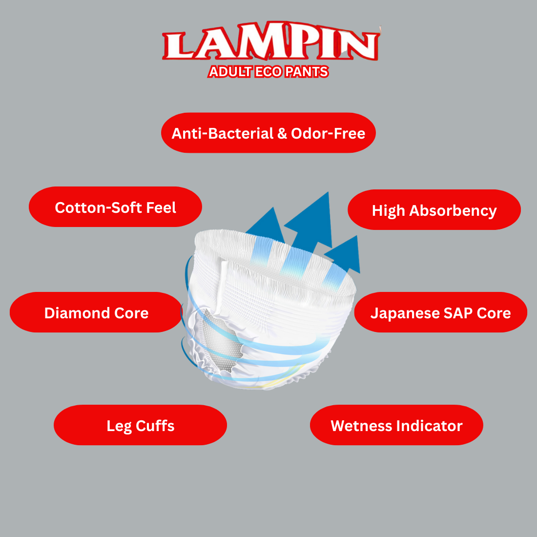 Lampin Adult Eco Pants – XX-Large | 20 Ultra-Absorbent Comfort Pants