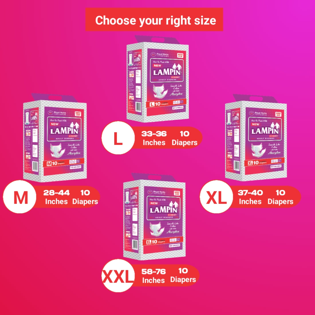 Lampin Economy Adult Diapers – XXLarge | 20 Advanced Protection Diapers