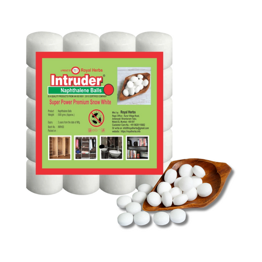 Intruder Premium Snow White Naphthalene Balls – 1.5kg (240 Balls) | Heavy-Duty Protection & Fresh Fragrance