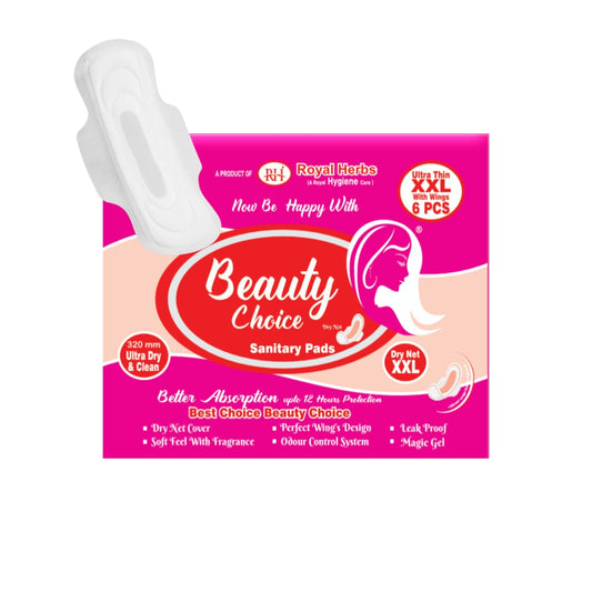 Beauty Choice 12 XXL Ultra Thin Pads – 320mm Dry Net Cover with Wings | Leak-Proof & Soft Feel Protection