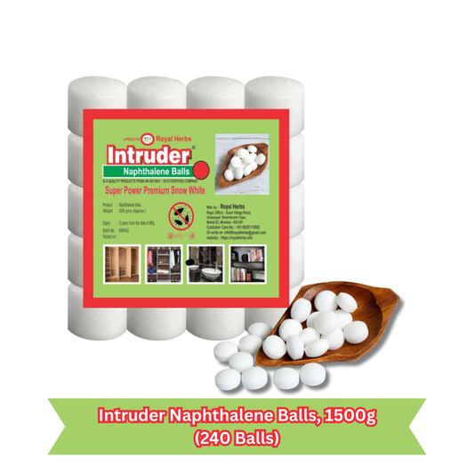 Intruder Premium Snow White Naphthalene Balls – 1.5kg (240 Balls) | Heavy-Duty Protection & Fresh Fragrance