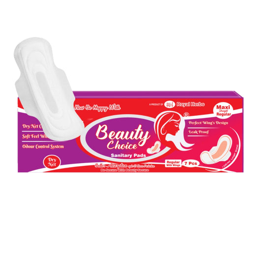 Beauty Choice Regular with Wings – 240mm Dry Net Cover, 12H Comfort Lock (28 Pads)