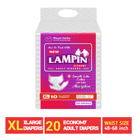 Lampin Economy Adult Diapers – XLarge | 20 Premium Protection Diapers