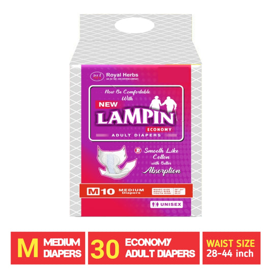 Lampin Economy Adult Diapers – Medium | Pack of 30 Premium Comfort Diapers